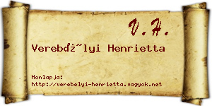 Verebélyi Henrietta névjegykártya